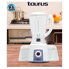 TAURUS BLENDER BRAZIL 1.5L 400W + 2 MOULINS BLANC au meilleur prix au Maroc