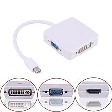 Adaptateur 3-en-1 mini Displayport vers HDMI, DVI et VGA au meilleur prix au Maroc