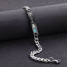 2 Bracelets Couple amoureux King & Queen en acier inoxydable au meilleur prix au Maroc