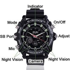 Montre caméra espion HD 8Go IR au meilleur prix au Maroc