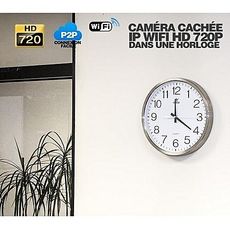 Quartz Analogique Horloge murale IP WiFi avec Caméra cachée HD Plus Détection de mouvement au meilleur prix au Maroc