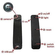 camera espion ou Bouton De Chemise camera cachee Avec Câble HD 8Go au meilleur prix au Maroc