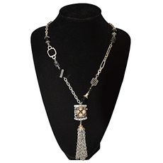 Sautoir Argenté à Perle Noir au meilleur prix au Maroc