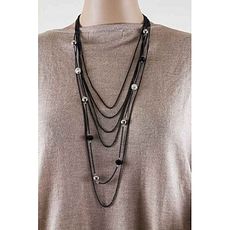 Sautoir multi-chaine Noir au meilleur prix au Maroc