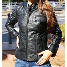 MJ Jacket femme cuir -cuir véritable - cuir agneau au meilleur prix au Maroc