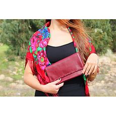MJ POCHETTE en cuir véritable MJ- 100 % cuir véritable - BORDEAU au meilleur prix au Maroc