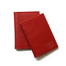 MJ Porte carte cuir véritable - MJ rouge au meilleur prix au Maroc