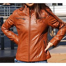 MJ Jacket femme cuir -cuir véritable - cuir agneau au meilleur prix au Maroc