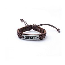 Almazy Bracelet En Cuir À Motif Silence - Marron + Boite Cadeau au meilleur prix au Maroc