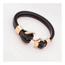 Rêve Diamant Bracelet Ghibli 100% Cuir À Motif 100% Acier Doré - Noir + Boite Cadeau au meilleur prix au Maroc