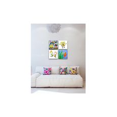 Tableaux décoratifs Kids pack - Spong bob 22 x 22 cm (x4) - intérieur décoration art, chambre enfant K315 au meilleur prix au Maroc