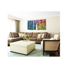 Tableau décoratif L 40 x H 100 cm(x3) - intérieur design, décoration moderne, art abstrait EF136 au meilleur prix au Maroc