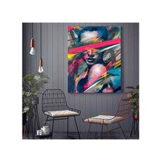 Tableau décoratif Abstract L60 x H100 cm - intérieur design décoration moderne - A648 au meilleur prix au Maroc