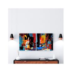 Tableau décoratif Abstract L45 x H45 cm x2 - intérieur design décoration moderne - A598 au meilleur prix au Maroc