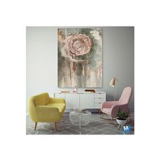 Tableau décoratif Abstract L80 x H120 cm - intérieur design décoration moderne - A665 au meilleur prix au Maroc