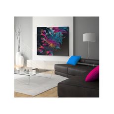 Tableau décoratif Floral design L 100 x H 100 cm - interieur design abstrait art A449 au meilleur prix au Maroc
