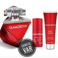 COFFRET DE PARFUM GLAMOROUS . DEO ROLL-ON + PARFUM 50ml + BODY LOTION au meilleur prix au Maroc