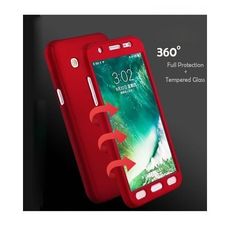 Coque PROTECTion 360 Rouge Pour SAMSUNG Galaxy  J7(6) + verre incassable au meilleur prix au Maroc
