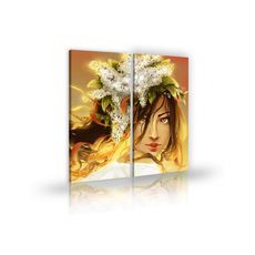 Tableau décoratif L 45 x H 100 cm(x2) - intérieur design, décoration moderne, art abstrait j124 au meilleur prix au Maroc