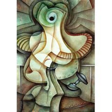 Tableau décoratif L 45 x H 100 cm - art moderne, intérieur abstrait design, chambre V301 au meilleur prix au Maroc