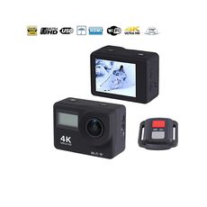 Sport Caméra 4K Ultra HD Wifi 2.0 Haute résolution et Grand angle 170° avec écran LCD tactile et télécommande Noir au meilleur prix au Maroc