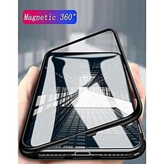Coque pour iPhone XSR 360°,Avec Adsorption magnétique et Verre trempé,Noir + Transparent au meilleur prix au Maroc