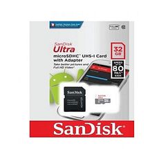 Sandisk Carte Memoire 32GB Ultra Micro SD Originale (SDXC) classe 10 - Vitesse 80MB speed + Adaptateur au meilleur prix au Maroc