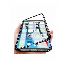 Coque pour iPhone XSR 360°,Avec Adsorption magnétique et Verre trempé,Noir + Transparent au meilleur prix au Maroc