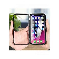 Coque pour iPhone XSR 360°,Avec Adsorption magnétique et Verre trempé,Noir + Transparent au meilleur prix au Maroc
