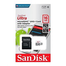 Sandisk Carte Mémoire 16GB classe 10 - (Nouvelle Version) Vitesse 80MB/S - ORIGINALE au meilleur prix au Maroc