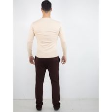Pyjamas Col V -  Beige & Marron au meilleur prix au Maroc