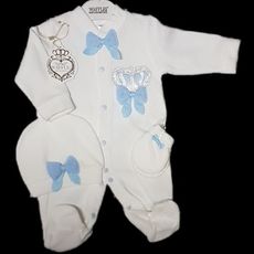 WAFFLE Turkey  , Pyjama Dors-bien de luxe en velours brodé en plus de gant et bonnet assortie au meilleur prix au Maroc