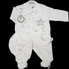 WAFFLE Turkey  , Pyjama Dors-bien de luxe en velours brodé en plus de gant et bonnet assortie au meilleur prix au Maroc