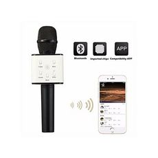 Microphone sans fil karaoké Bluetooth avec haut-parleur-NOIR au meilleur prix au Maroc