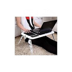 Table pliable pour PC Portable Réglable avec Ventilateur de Refroidissement Intégré au meilleur prix au Maroc