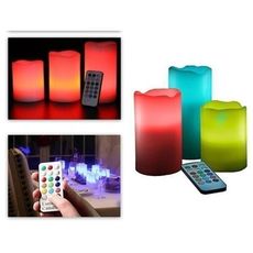 3 Pcs Luma Candle-  12 Couleurs avec Télécommande au meilleur prix au Maroc