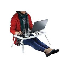 Table pliable pour PC Portable Réglable avec Ventilateur de Refroidissement Intégré au meilleur prix au Maroc