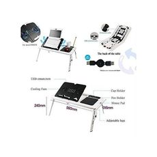 Table pliable pour PC Portable Réglable avec Ventilateur de Refroidissement Intégré au meilleur prix au Maroc