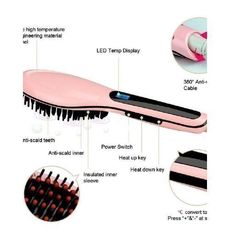 Brosse Magique lissante électrique - Rose au meilleur prix au Maroc