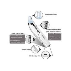 Aspirateur points noirs 6 en 1 - rechargeable - pour femmes et hommes - blanc - Qualité Supérieur au meilleur prix au Maroc