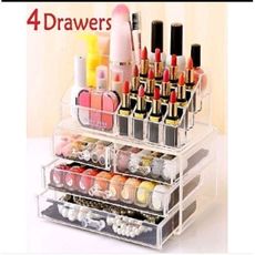 Boite de rangement pour cosmétiques, maquillage et bijoux, à tiroirs en acrylique transparent au meilleur prix au Maroc