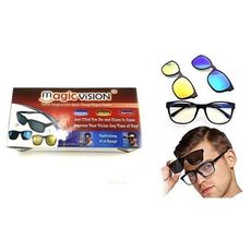 Magic Vision MK Aimant à changement rapide polarisé 3-en-1 pour lunettes de soleil unisexe (G461 - Multicolore) au meilleur prix au Maroc