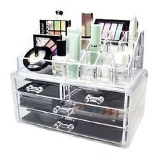 2 en 1 Organisateur Maquillage-4 Tiroirs acrylique transparent au meilleur prix au Maroc