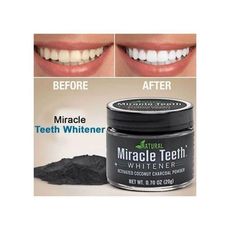 Original MIRACLE TEETH: Blanchissant dents charbon actif en poudre biologique au meilleur prix au Maroc