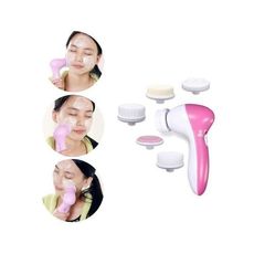 Pack Brosse lissante chauffante électrique + Brosse De Nettoyage Pour Visage 5 en 1 au meilleur prix au Maroc