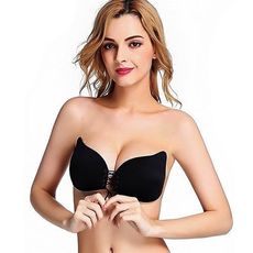 Fashion Women 3/4 Cup Silicone Lace Up Invisible Bra Breathable NOIR au meilleur prix au Maroc