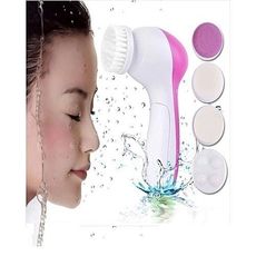 Brosses 5 en 1 Différentes pour Nettoyage et Massage - Rose au meilleur prix au Maroc