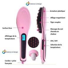 Pack Brosse Cheveux Lissante Electrique + Brosse de Nettoyage Pour Visage 5 en 1 au meilleur prix au Maroc