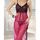 Laly bianca Chemise De Nuit + String - Rose Foncé-Noir au meilleur prix au Maroc