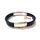Bracelet En Acier Inoxydable + Cuir Noir (Réglable) au meilleur prix au Maroc